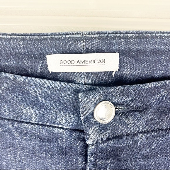 GOOD AMERICAN Good Legs Blue Five Pockets Whiskering High Rise Jeans, Size 16 - Picture 8 of 12